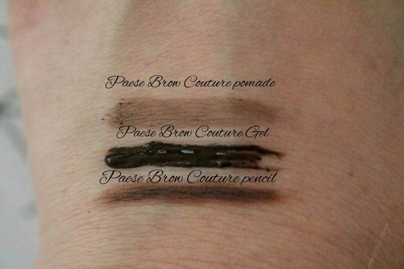 Paese brow products swatches