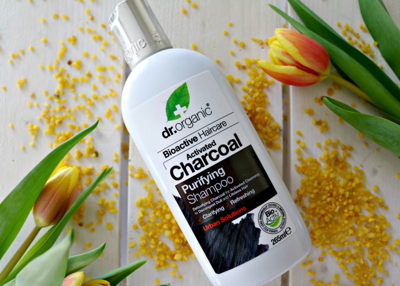 PR products Dr. Organic shampoo with activated charcoal